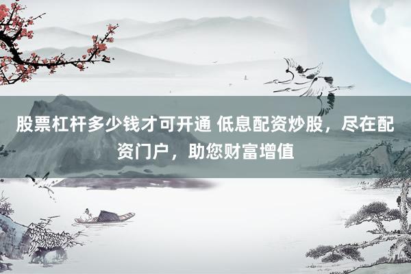 股票杠杆多少钱才可开通 低息配资炒股，尽在配资门户，助您财富增值