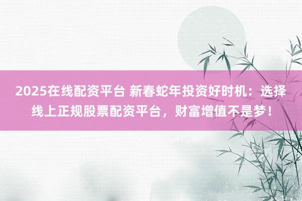2025在线配资平台 新春蛇年投资好时机：选择线上正规股票配资平台，财富增值不是梦！